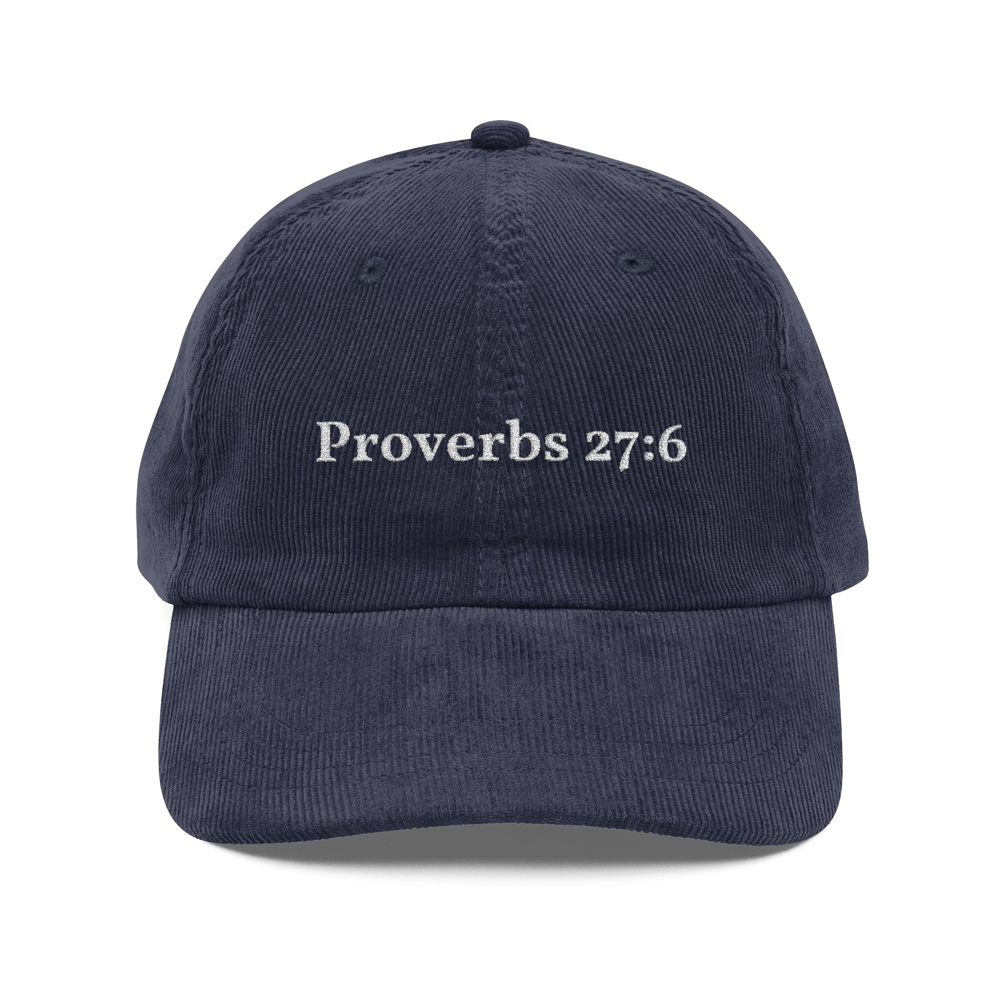 Proverbs 27:6 Corduroy Cap